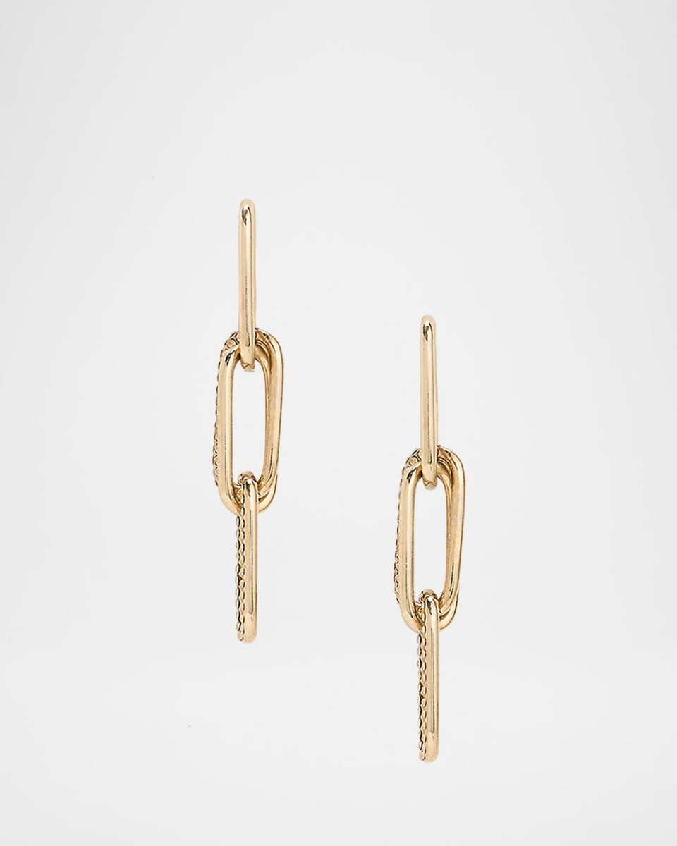 Crystal Paperclip Link Drop Earrings